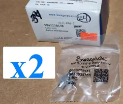 X2 NEW SWAGELOK 6LV-4MW-3 316L VAR MICRO-FIT UNION TEE 1/4 INCH OD 2PC