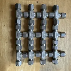 LOT-12PC SWAGELOK STAINLESS STEEL TEE UNION FITTING, 3/8