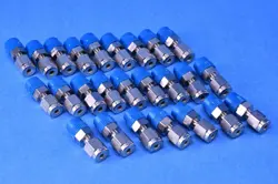 25 SWAGELOK SS TUBE FITTING BORED-THROUGH MALE CONNECTOR 1/8