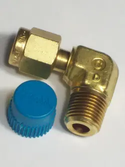 5 - SWAGELOK BRASS ELBOW FITTINGS, 1/8