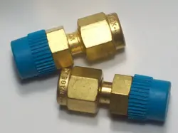 2 - SWAGELOK BRASS CONNECTORS, 1/8