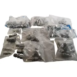 LARGE LOT OF NEW SWAGELOK FITTINGS 3/8'' STRAIGHT, 90 DEG. SS