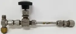 WHITEY 316 NEEDLE VALVE W/ SWAGELOK / CRAWFORD FITTINGS