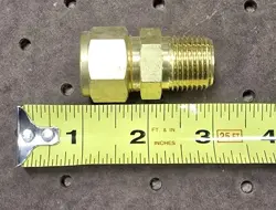BRASS SWAGELOK TUBE FITTING, MALE CONNECTOR, 5/8 IN. TUBE OD X 1/2 IN. MALE NPT