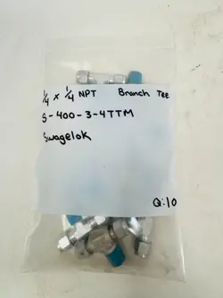 SWAGELOK SS-400-3-4TTM MALE BRANCH TEE 1/4 TUBE X 1/4 TUBE X 1/4 MALE PACK OF 10