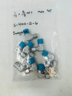 SWAGELOK S-400-2-6 STEEL ELBOW TUBE FITTING 90°, 1/4