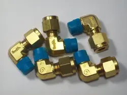 5 - SWAGELOK BRASS ELBOW FITTINGS,  1/4