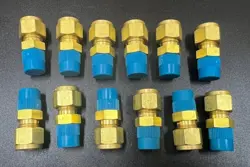 X12 - NOS - SWAGELOK BRASS CONNECTORS, 3/8