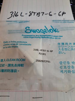 LOT OF 1 SWAGELOK 316L-8TB7-6-6P GLAND  STAINLESS STEEL FITTING