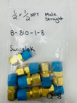SWAGELOK B-810-1-8 BRASS CONNECTOR 1/2