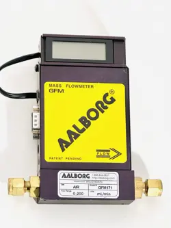 AALBORG GFM171 MASS FLOW METER AIR GAS 0-200 SCCM ML READOUT SWAGELOK 1/4” TUBE