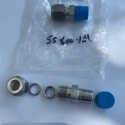 2 LOT SWAGELOK 600-1-4 STAINLESS STEEL FITTING 3/8