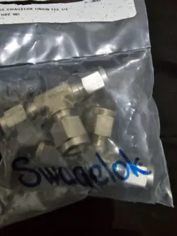2- SWAGELOK STAINLESS STEEL TEE UNION FITTINGS, 1/4