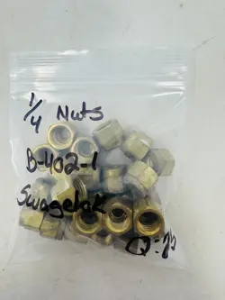 SWAGELOK B-402-1 BRASS COMPRESSION NUT FOR 1/4