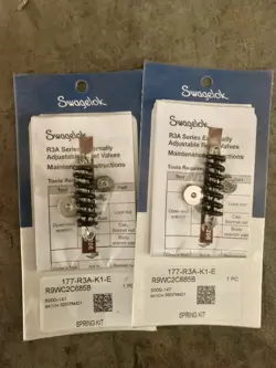 (LOT OF 2) NEW SWAGELOK BROWN SPRINGS – MODEL 177-R3A-K1-E – IN ORIGINAL PACKAGE