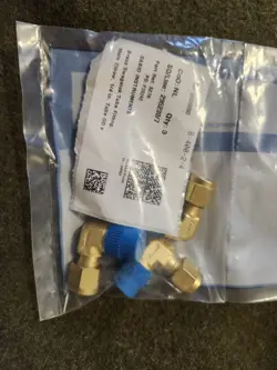 3 - SWAGELOK BRASS ELBOW FITTING, 1/4