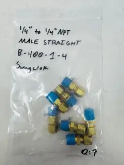 SWAGELOK B-400-1-4 BRASS TUBE FITTING, MALE CONNECTOR 1/4
