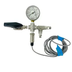 ASHCROFT 593-13 PRESSURE GAUGE W SWAGELOK BALL VALVE, DWYER PRESSURE TRANSMITTER