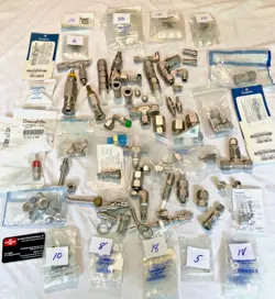 MIXED LOT SWAGELOK FITTINGS - 210 + PIECES - NEW - OVER 10 LBS