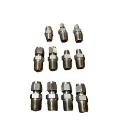 MIXED LOT OF 11 STAINLESS STEEL COMPRESSION X NPT FITTINGS SWAGELOK STYLE NOS