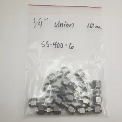 10- SWAGELOK STAINLESS STEEL UNION FITTINGS 1/4
