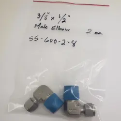 2- SWAGELOK STAINLESS STEEL ELBOW FITTING, 3/8