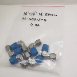 6- SWAGELOK STAINLESS STEEL ELBOWS, 1/4