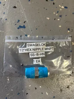 SWAGELOK SS-8-HN  SS HEX NIPPLE 1/2 X 1/2 MNPT