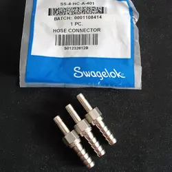 3 PACK SWAGELOK SS-4-HC-A-401 STAINLESS STEEL HOSE CONNECTOR FNSP LOT