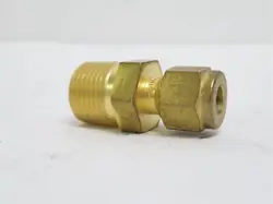 230137 NEW-NO BOX; SWAGELOK B-400-7-6 BRASS STRAIGHT FITTING 1/4