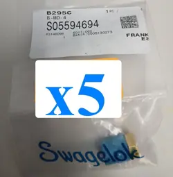 X5 NEW SWAGELOK B-MD-4 BRASS TUBE FITTING MUD DAUBER 1/4 IN. MALE NPT