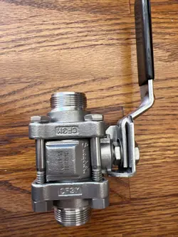 SWAGELOK SS-63TS12, 3-PIECE BALL VALVE, REINFORCED PTFE SEATS, 3/4 IN.