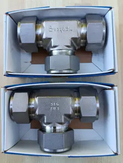 LOT OF 2 NEW SWAGELOK STAINLESS STEEL UNION TEE FITTING, 1