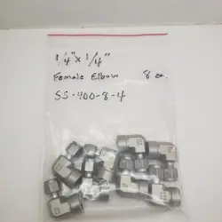 8 - SWAGELOK ELBOW CONNECTOR FITTING, 1/4