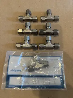 7 EACH SS-400-3 SWAGELOK STAINLESS STEEL MALE TEE, 1/4
