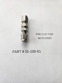 SWAGELOK, SS-100-61, BULKHEAD UNION FITTING FOR 1/16 INCH DIA. TUBE, NEW