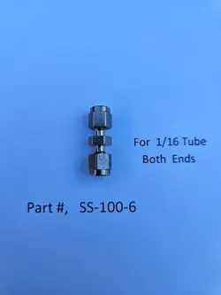 SWAGELOK, SS-100-6, UNION FITTING FOR 1/16 INCH DIA. TUBE, NEW