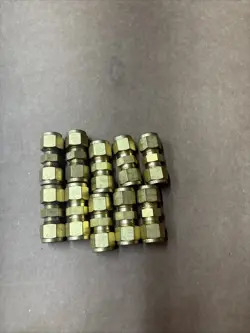 10- SWAGELOK BRASS UNION,  3/8” X 3/8