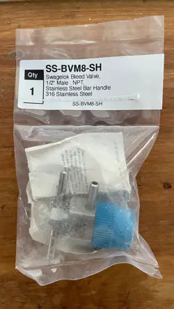SWAGELOK SS-BVM8-SH STAINLESS STEEL BLEED VALVE