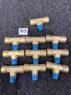 (10) SWAGELOK EQUIVALENT TO B-4-BT BRASS BRANCH TEE, 1/4 IN.