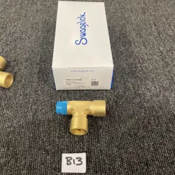 (5) SWAGELOK B-6-ST 3/8” MNPT BRASS STREET TEE FITTING - *SEE DESCRIPTION*