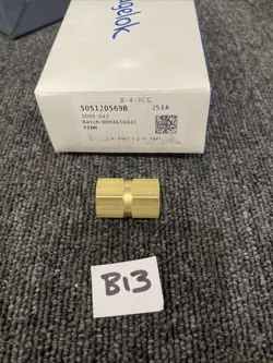 (25) SWAGELOK B-4-HCG 1/4IN HEX  BRASS FEMALE X FEMALE COUPLING NPT