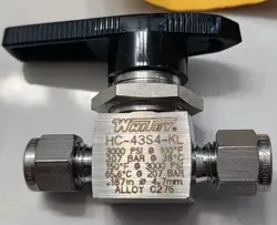 WHITEY SWAGELOK HC-43S4 ALLOY C-276 1-PIECE 40 SERIES BALL VALVE HAST C276