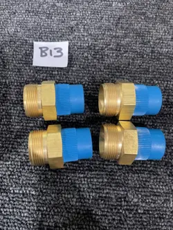 (4) SWAGELOK B-1210-1-8 BRASS TUBE FITTING 3/4” X 1/2” NPT MALE CONNECT  *NO NUT