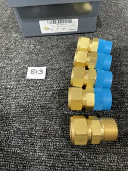 (5) SWAGELOK B-1210-1-12 BRASS TUBE FITTING 3/4”T X 3/4 MNPT MALE CONNECTOR