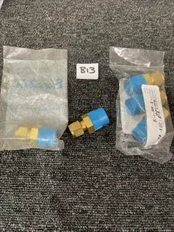 (5) SWAGELOK B-600-1-8 BRASS CONNECTOR FITTING, 3/8