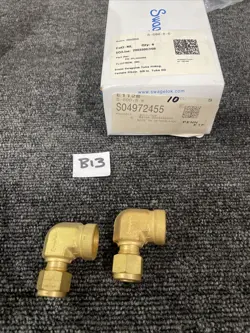 (10) SWAGELOK B-600-8-6 FEMALE ELBOW, BRASS, 3/8