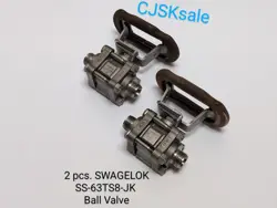 2 PCS. SWAGELOK SS-63TS8-JK BALL VALVE (USED).