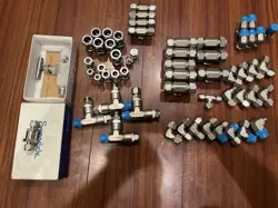 ONE LOT  SWAGELOK 49 FITTINGS AND 2 VALVES NEW 1/2 AND 1 INCH NEW MONEL AND 316