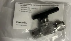 SWAGELOK SS-42GS4 BALL VALVE, 316 SS 1/4 INCH TUBE FITTING, 2500 PSIG